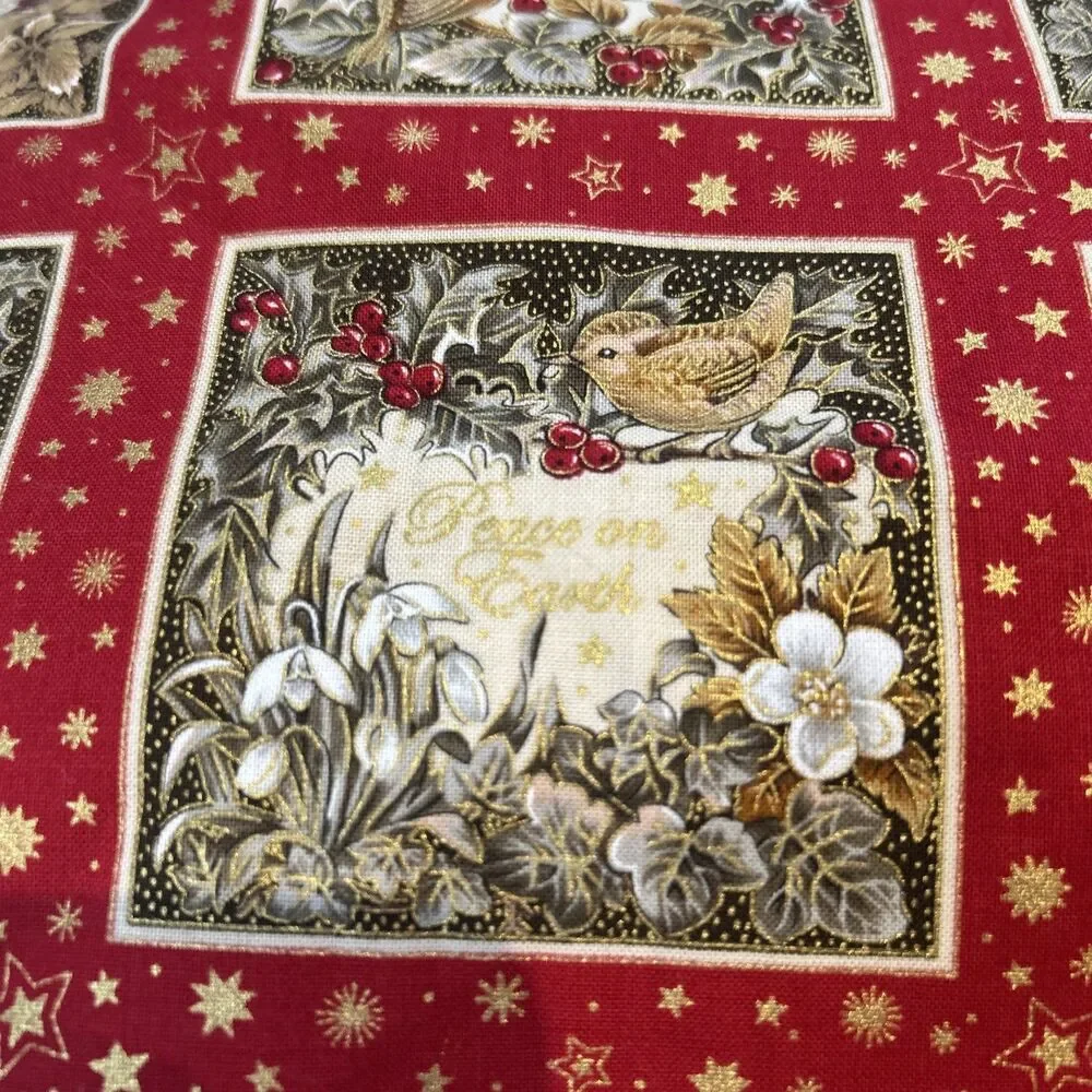 Spirit of Christmas Birds Florals Cotton Quilting Fabric 3